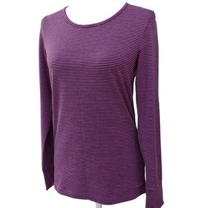 L.L.Bean Striped Purple Women's Long Sleeve Tee Women's size Small